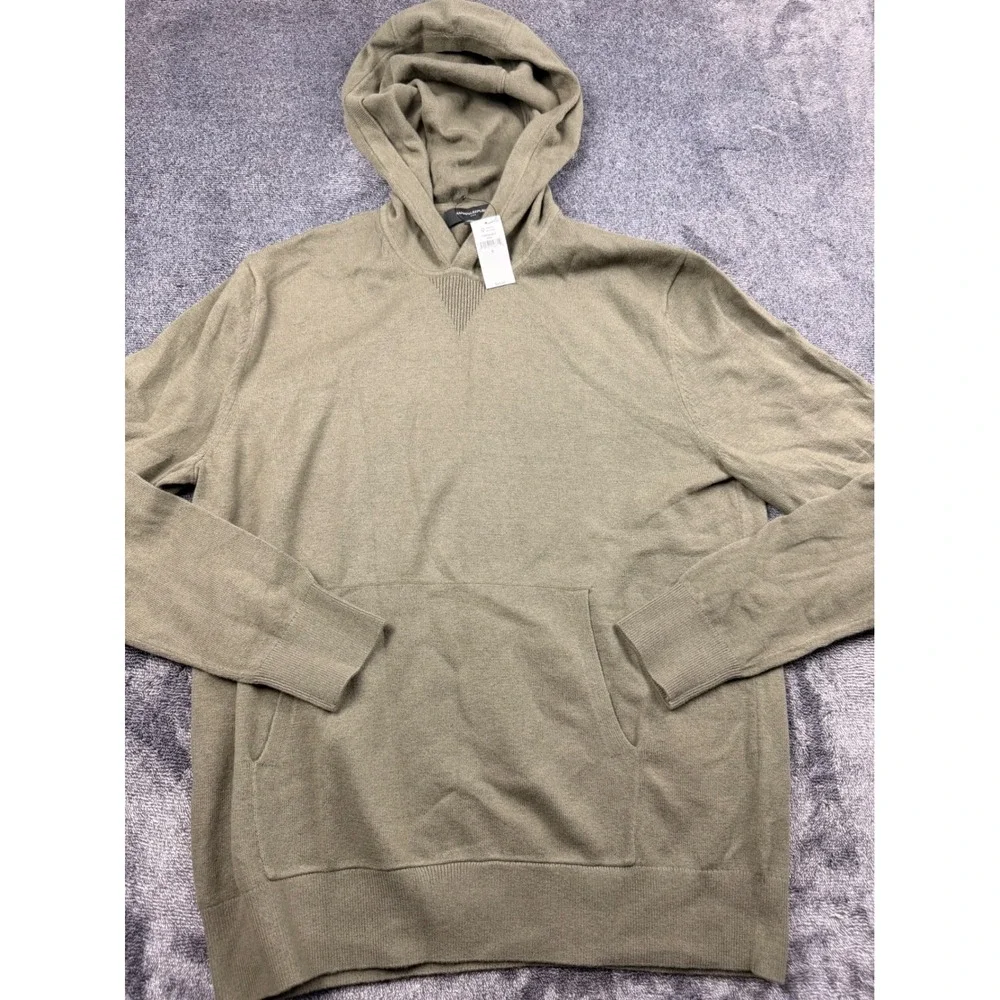 Banana Republic Mens Olive Green Knit Pullover Hoodie Sweater 776596-00-1 S